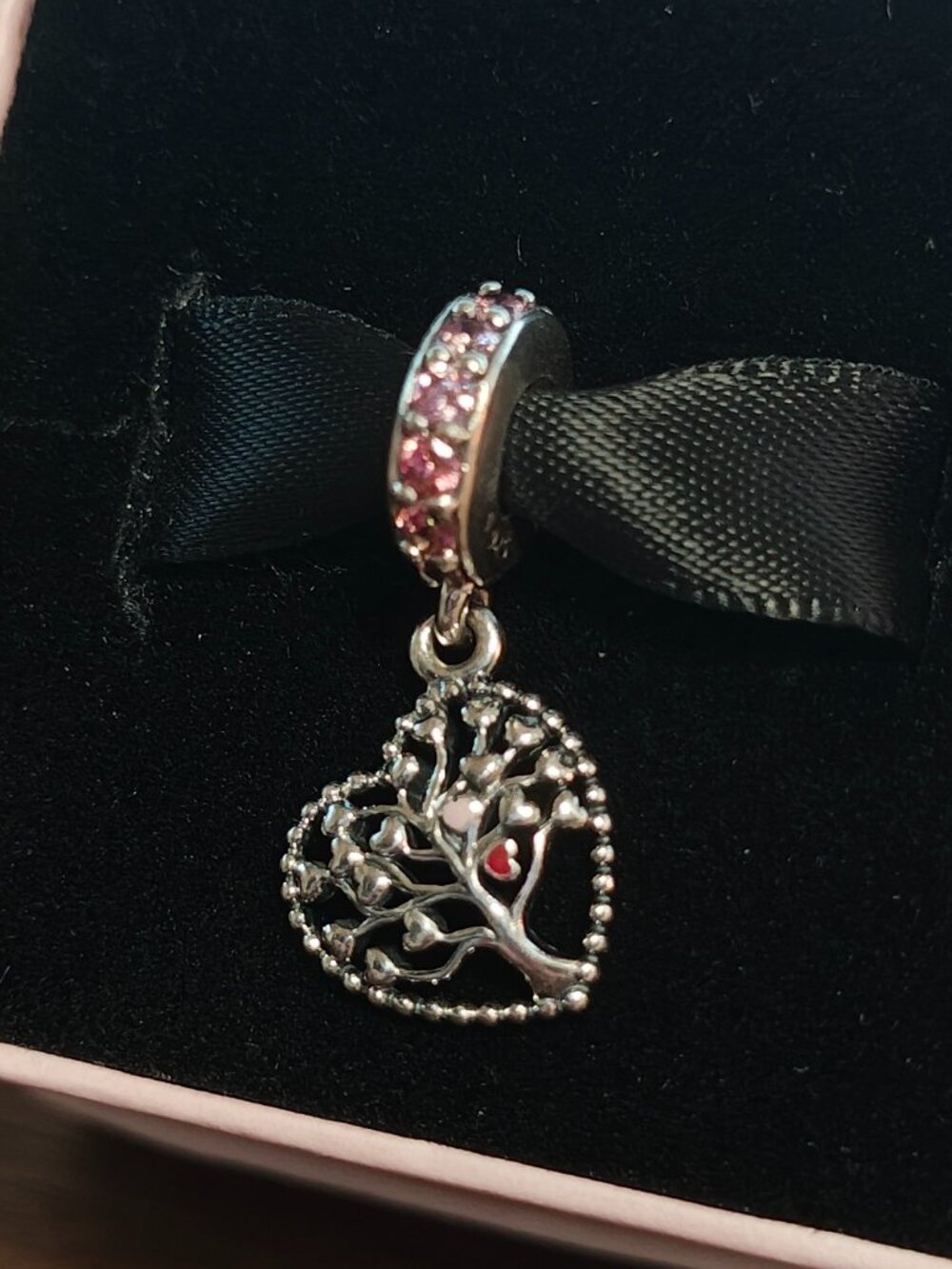 Authentic Pandora Retired Tree of Love Dangle Charm 796592CZSMX Sterling Silver